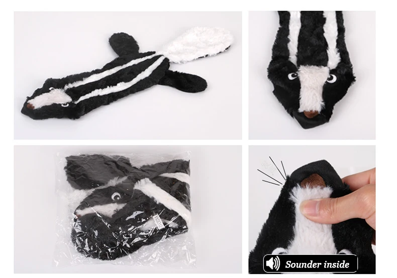 Hot sale low price no stuffing plush animal pet toys with squeaker