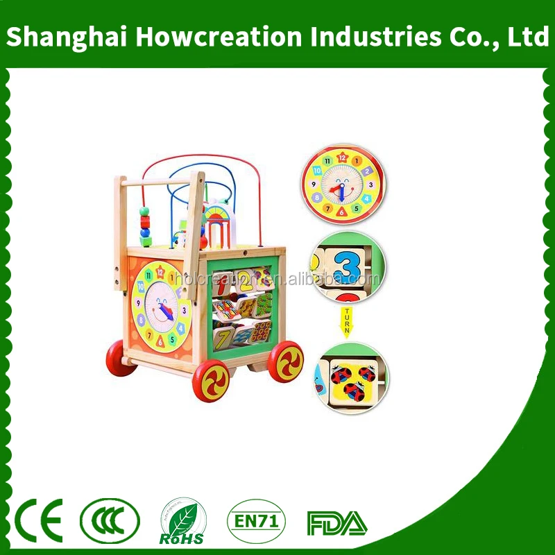 New Arrival Wooden Learning Bead Maze Cube 5 in 1 Activity Center Educational Toy To Help Kids Develop Intelligence