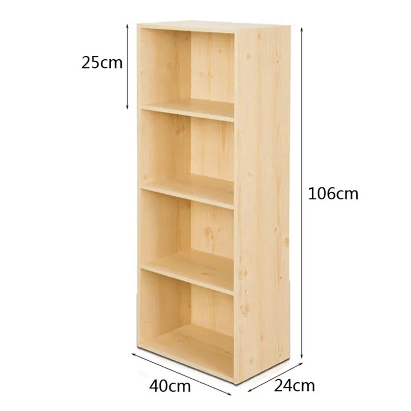 High Quality Simple Wooden Bookshelf Storage Cabinet Display