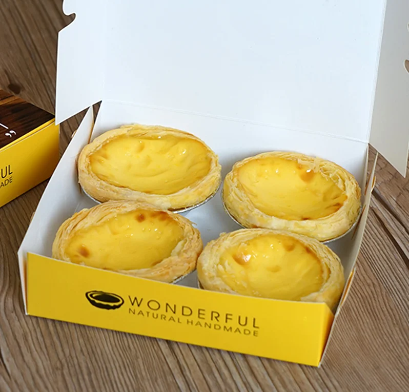 Disposable Food Touch Cardboard Egg Tart Box Bakery Box Bread box