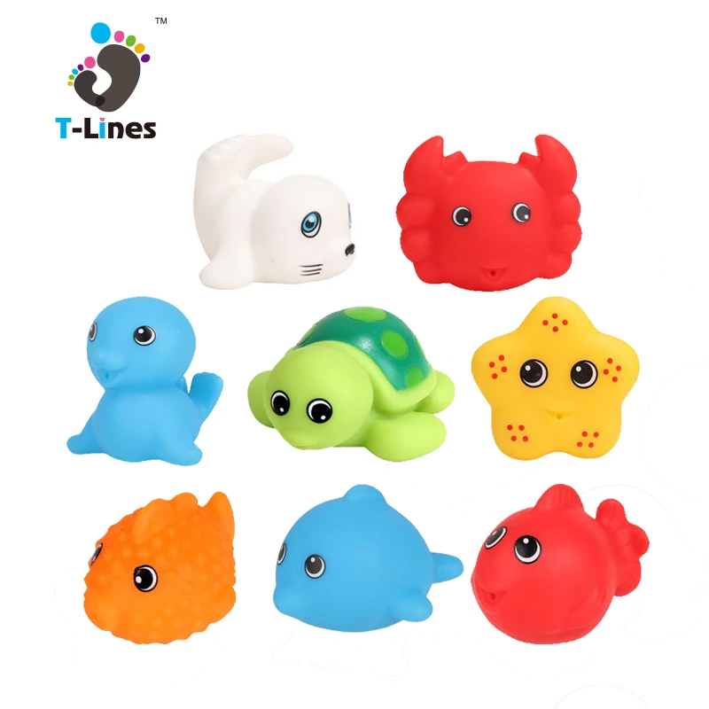Whale and crab floating mini vinyl animal bath toy