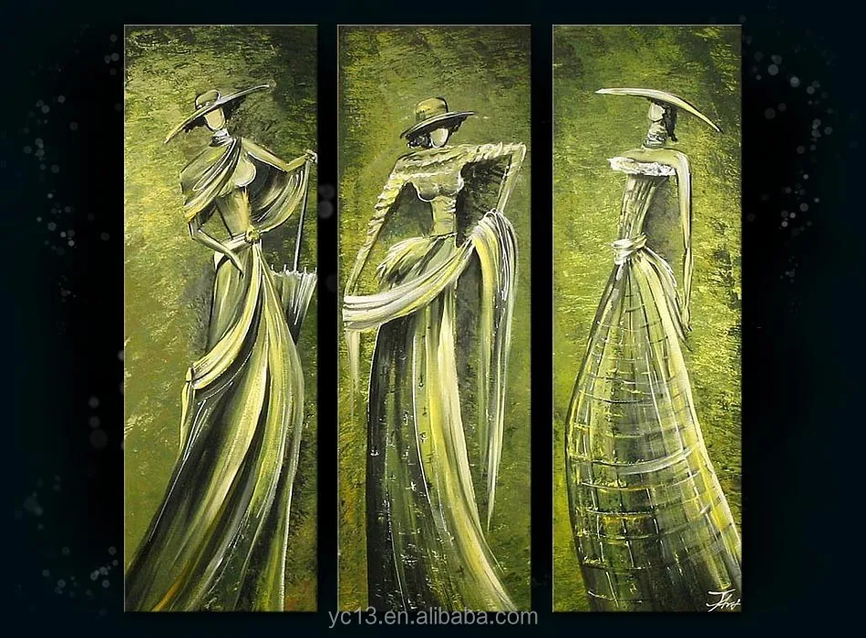 Красивая hot sex африканские женщины ручная роспись современный дом декора подставил картина маслом