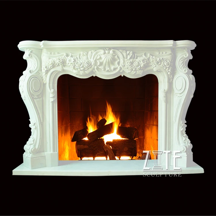 Home Decorative Popular rustic marble fireplace mantels