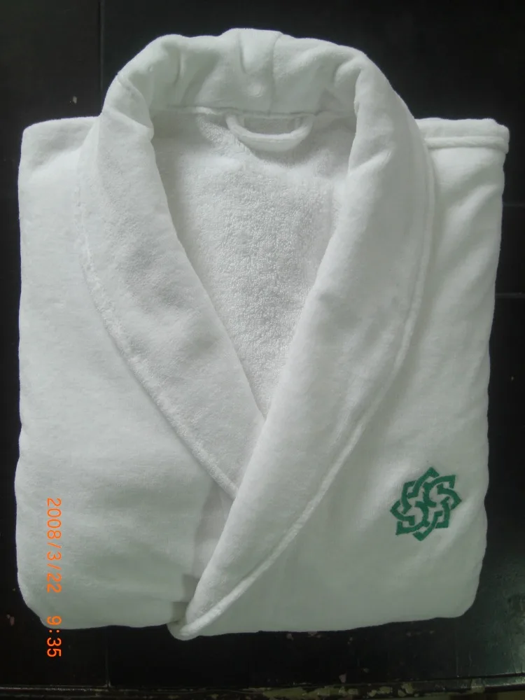 
5 Star Hotel Adult Bathrobe xxl Shawl Collar Luxury Velour Terry Cotton Towelling Robe 