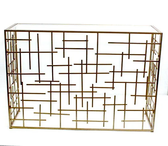 
living room glass top Mirror Console Table 