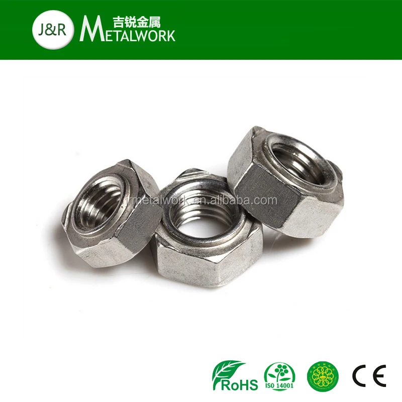 M6 M9 M10 A2 A2-70 A4 SS304 SS316 Stainless Steel Hex/Hexagon Spot Weld Nut DIN929