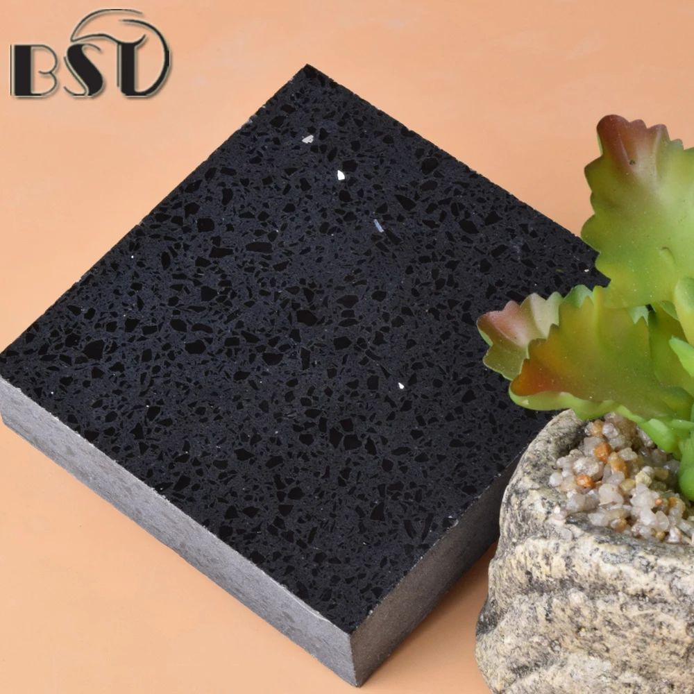 Black Galaxy Artificial Quartz Stone Countertop