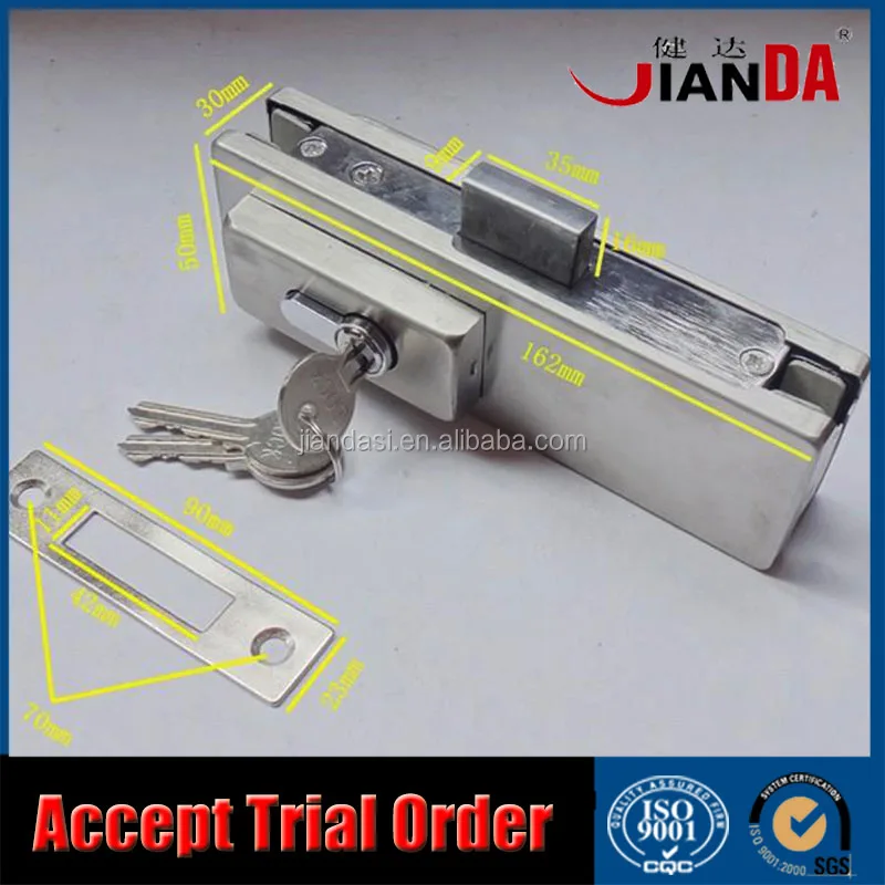 
Security Frameless Glass Door Bottom Patch Lock 