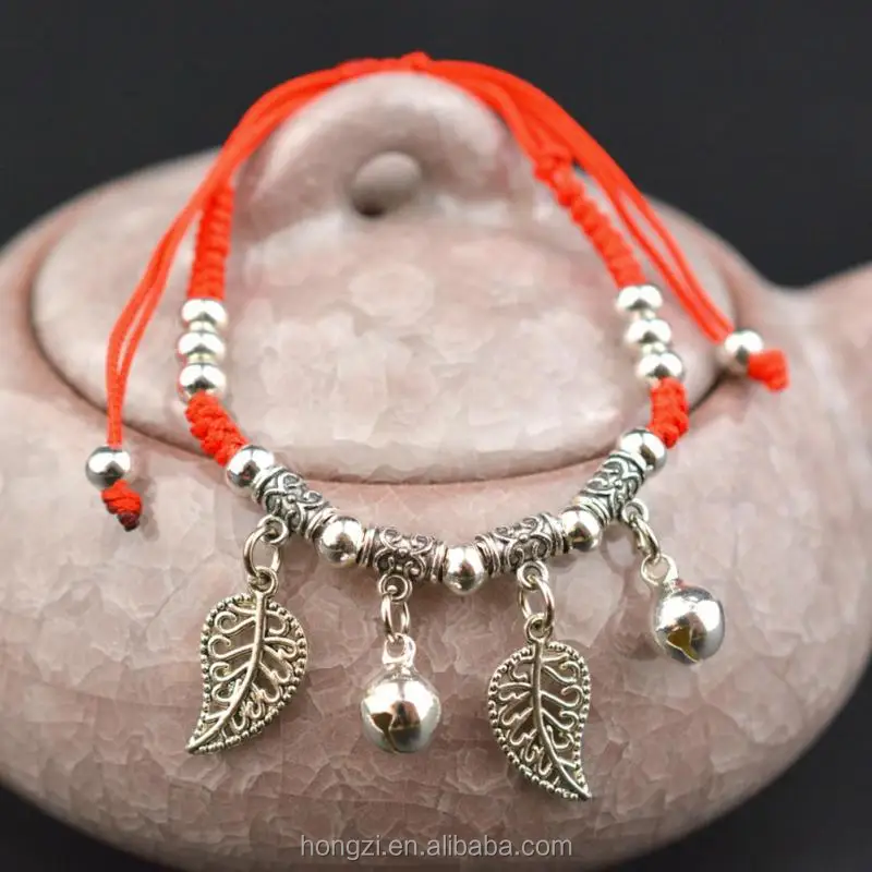 Fashion Jewelry Thin Red Thread String Rope Charm Bracelets Angel Wing Elephant Bangles for Women