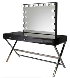Bedroom household hotel makeup station table high quality custom 3 Drawers vanity table with mirror