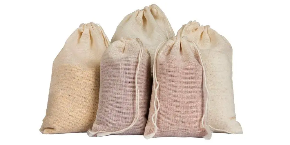 Linen Drawstring Canvas Cotton Sack Burlap Bag Rice Gift Drawstring Bundle Custom