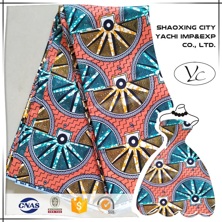 African 100% Cotton Wax Print Fabric Combed Yarn Batik Pattern Shirt Dress