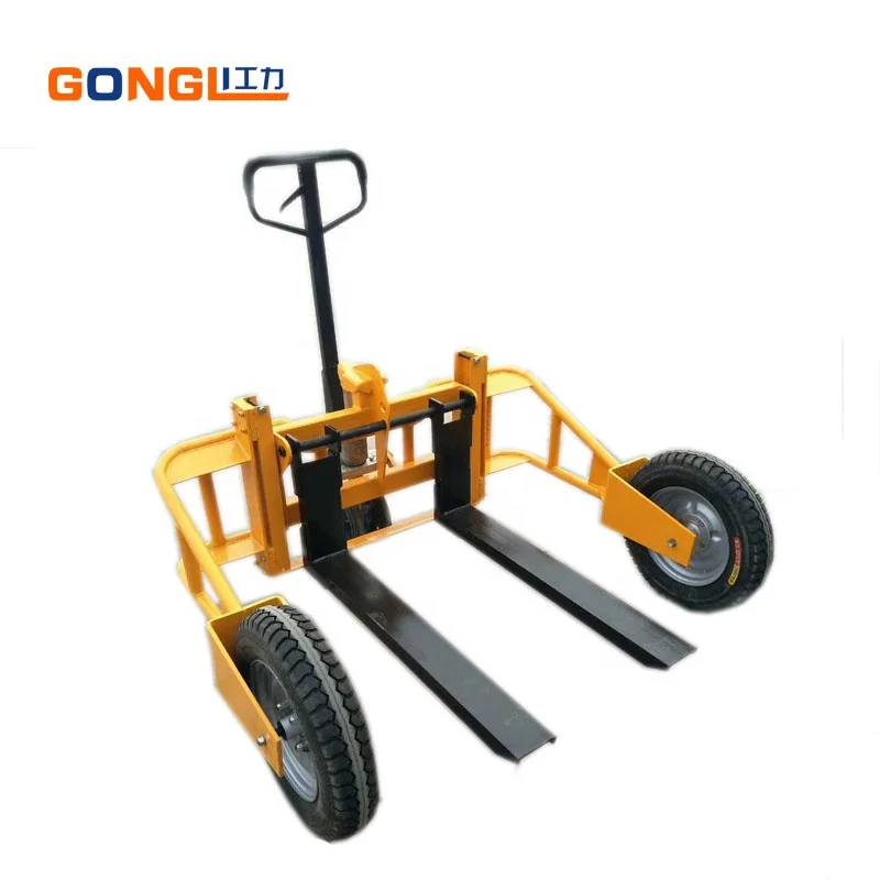 Yellow New Brand 1ton Load Capacity big wheel pallet truck