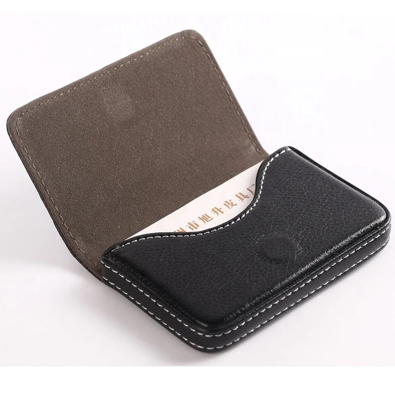 
Business Creative Gift card wallet leather Full-wrapped PU card holder wallet Magnetically Absorbed 