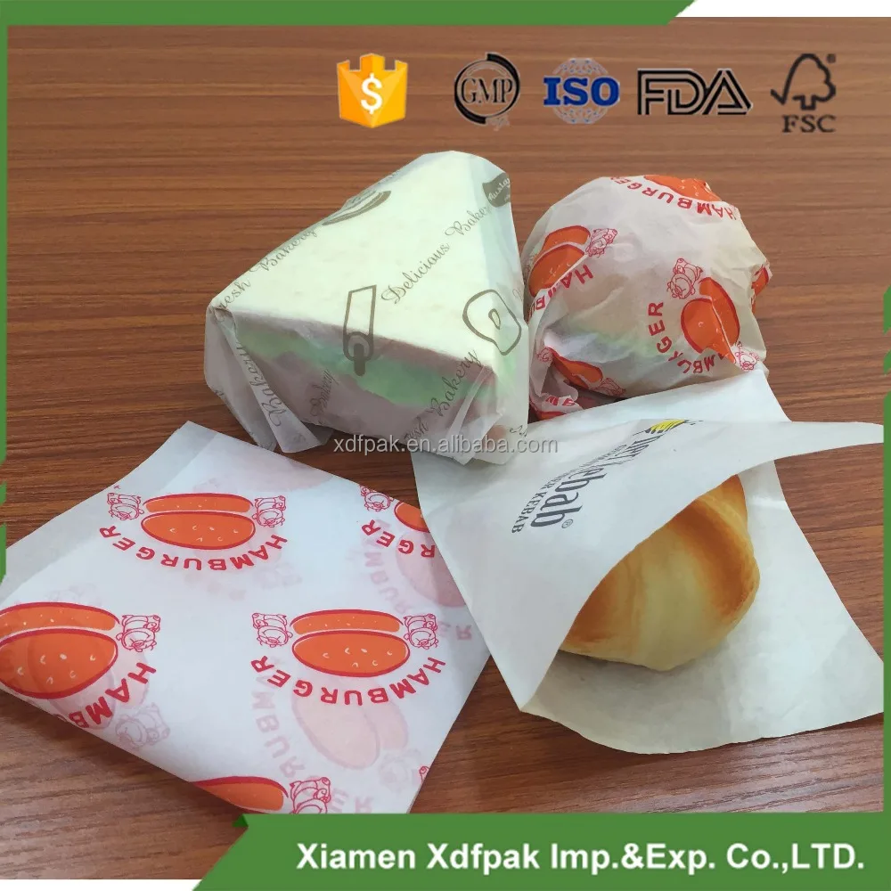 Оберточная бумага для выпечки для гамбургер или бутерброд