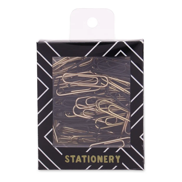 Licheng LP426 Black Paper Clips, Office Vinyl Coated Paper Clip Metal Bookmark