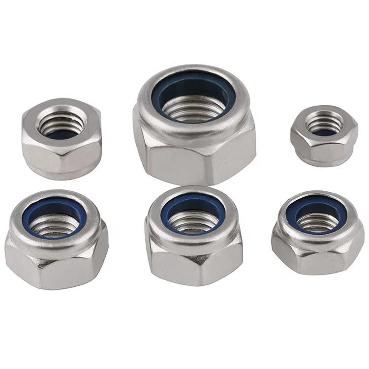 
DIN 985 Stainless Steel 304 A2 Hexagon Nylon Insert Lock Nut 