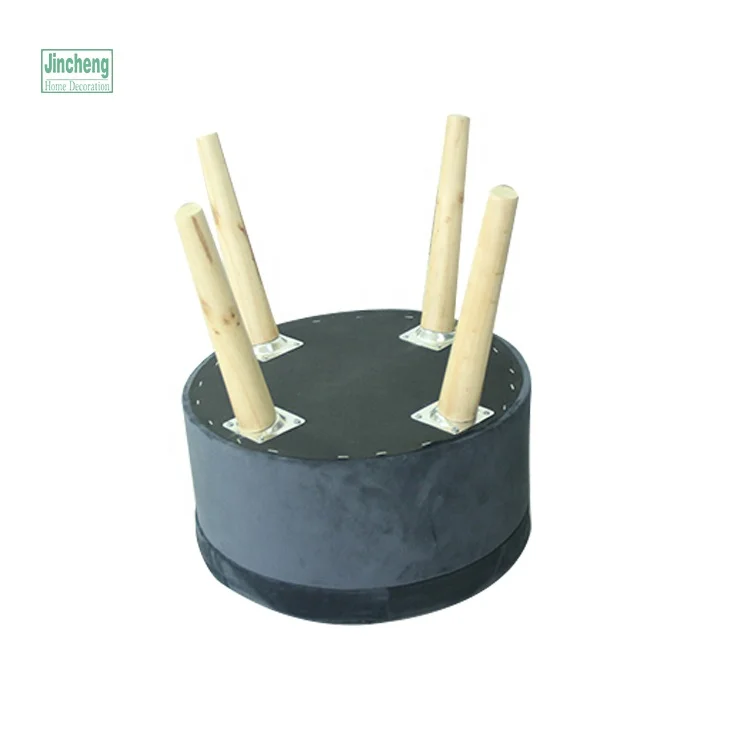 Круглая бархатная подвесная коробочка с 4 деревянными ножками