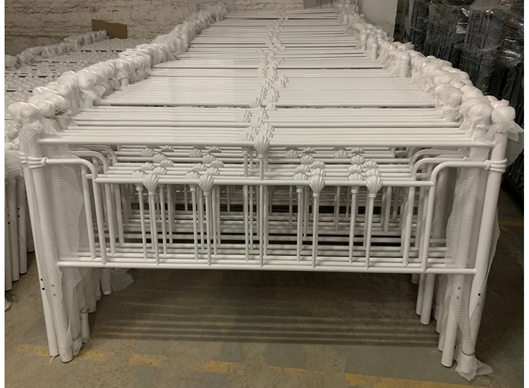 Hot selling Bedroom Furniture Wrought Iron Metal Bed Queen size for Home-Hotel-Apartment-Dormitory DB-906