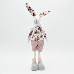 Предмет украшение кролик Декор пасхальные поделки идеи ткань 2021 новый кролик украшение для дома с цветочными продуктами синий дизайн на заказ