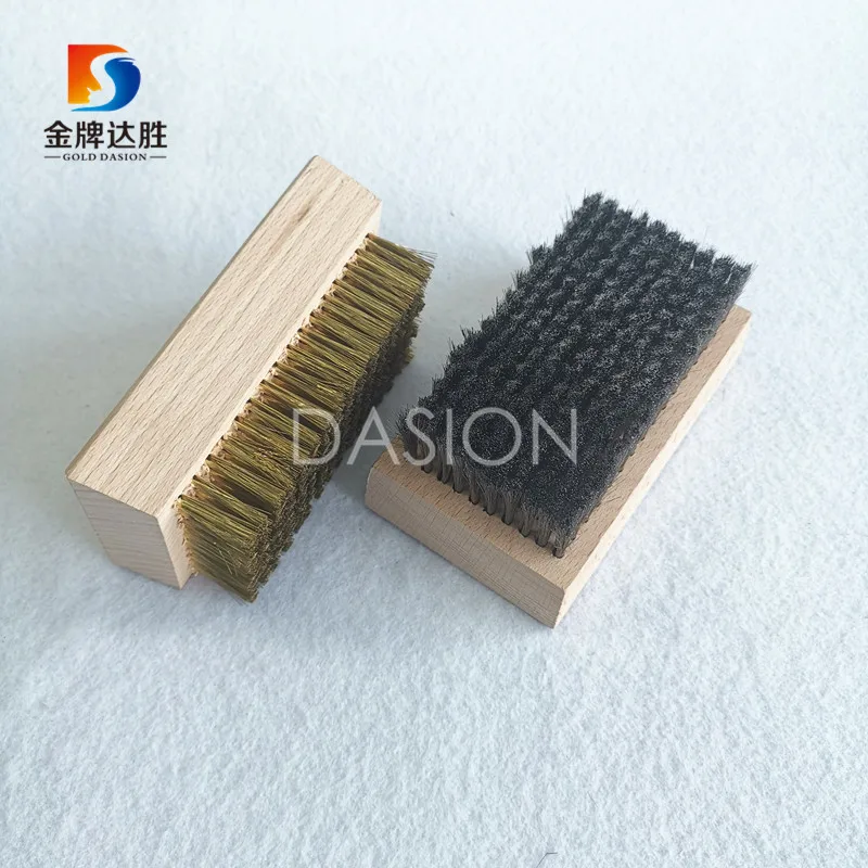 Removing Old Wax From Ski Base Wooden Plate Brush