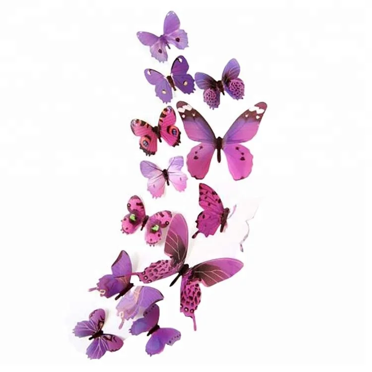 Realistic 12 Pieces 3d butterfly stickers for Home Decoration