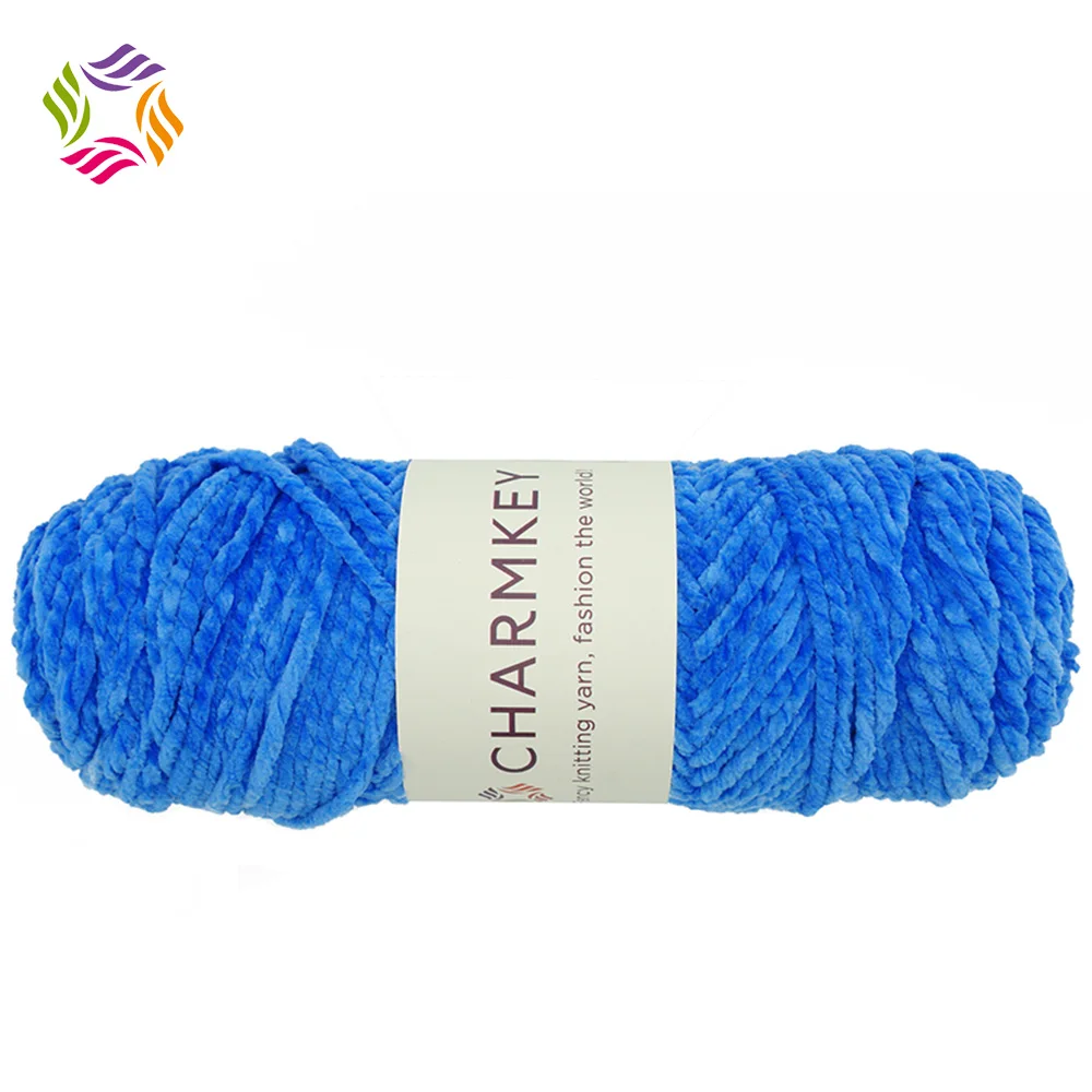Charmkey NEW fancy knitting yarn polyester yarn 3 ply chenille yarn cheap price from China supplier
