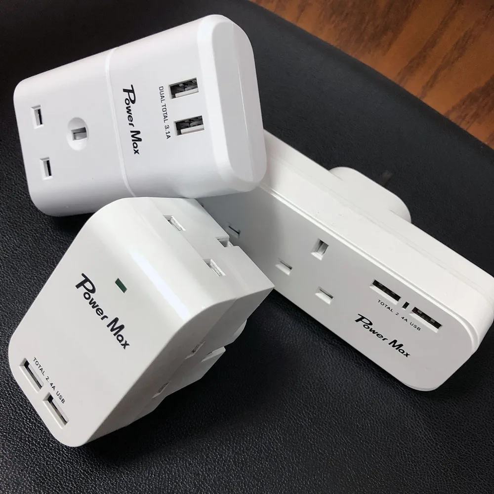 USB SURGE ADAPTOR 2022 WiFi Electrical Wall UK Power Smart Plug Socket Adapter electrical 3 pin to 2 pin UK plug adapter
