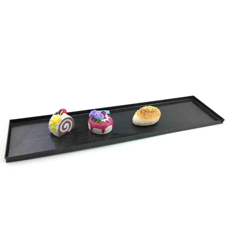 Food grade rectangle disposable black food plastic tray for multi use
