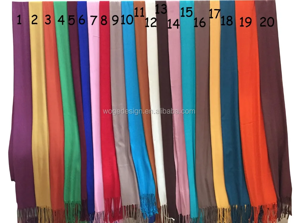 Classic UK beautiful popular hijabs factory wholesale ladies plain solid viscose scarfs pashmina with 41colors available stock