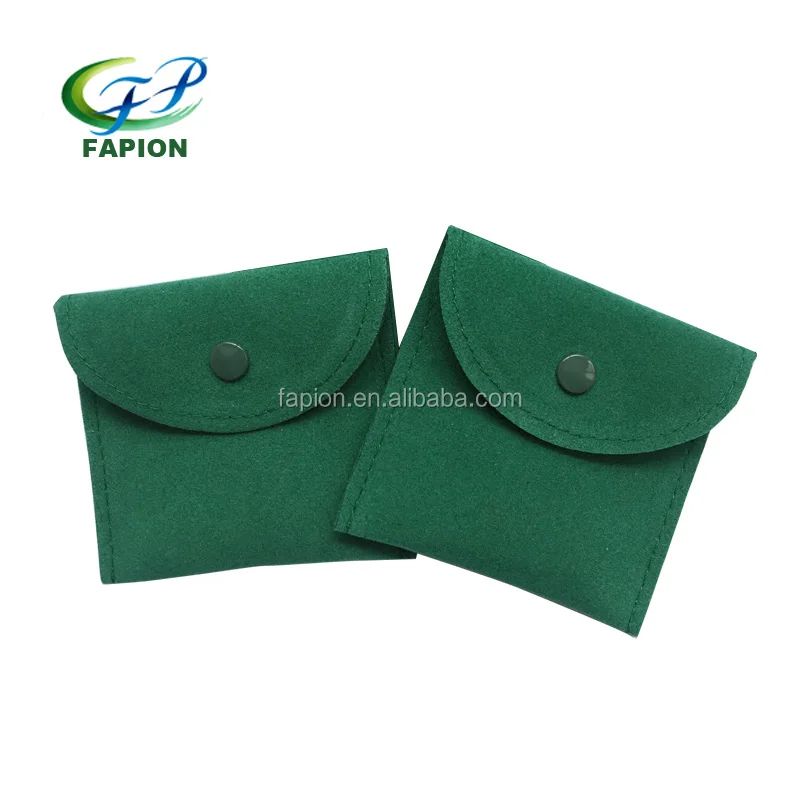 custom logo black velvet envelope jewelry pouch