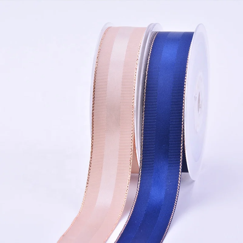 Yama Edge Satin Ribbon Rose Gold Factory New Fashion 9mm Double Face RIBBONS Grosgrain 100% Polyester Solid Color