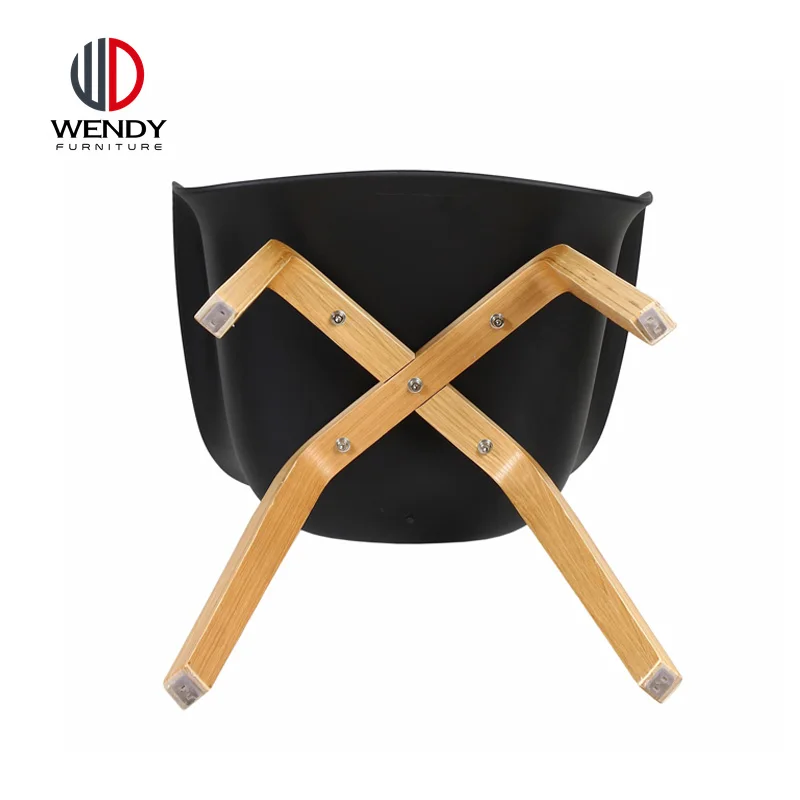 Modern design fashion dining chair wooden legs Plastic coffee shop chair