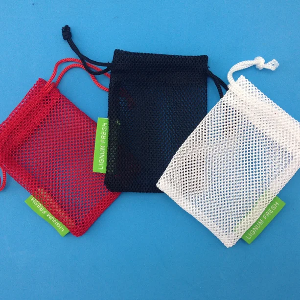 Recyclable Biodegrada Factory Price Small Nylon Mesh Drawstring Pouch Soap Mesh Bag