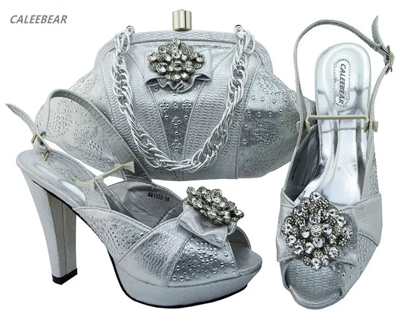 
In Champagne 2018 women shoes African shoes and bags to match women ladies shoes guangzhou For Wedding 