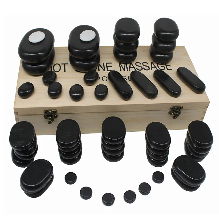 
RISESUN Hot stone 54Pcs Deluxe Warm Stone Massage Set Hot stone massage 