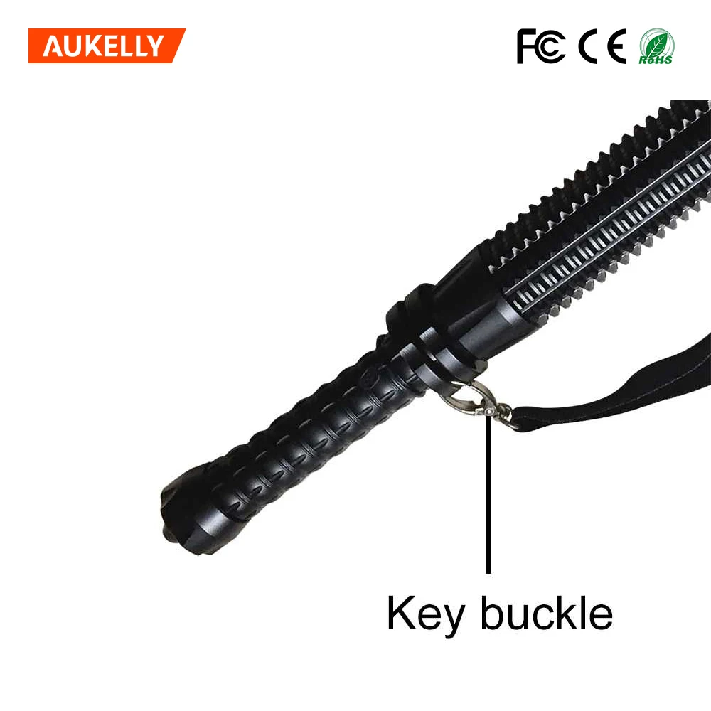 Zoomable Strobe Led Flashlight Tactical T6 2000LM Led Lamp Light 18650 Torch Rechargeable Baton Shock Police Military Flashlight