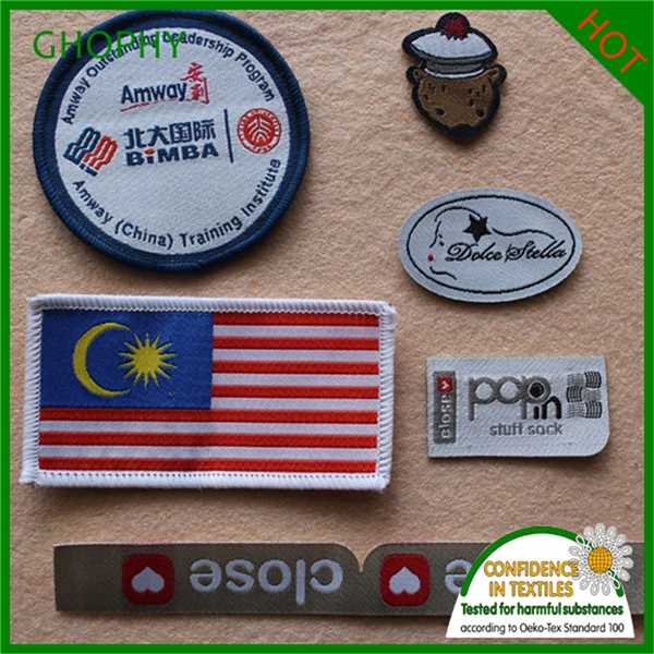 Индивидуальные тканые нашивки, тканые этикетки, тканые значки