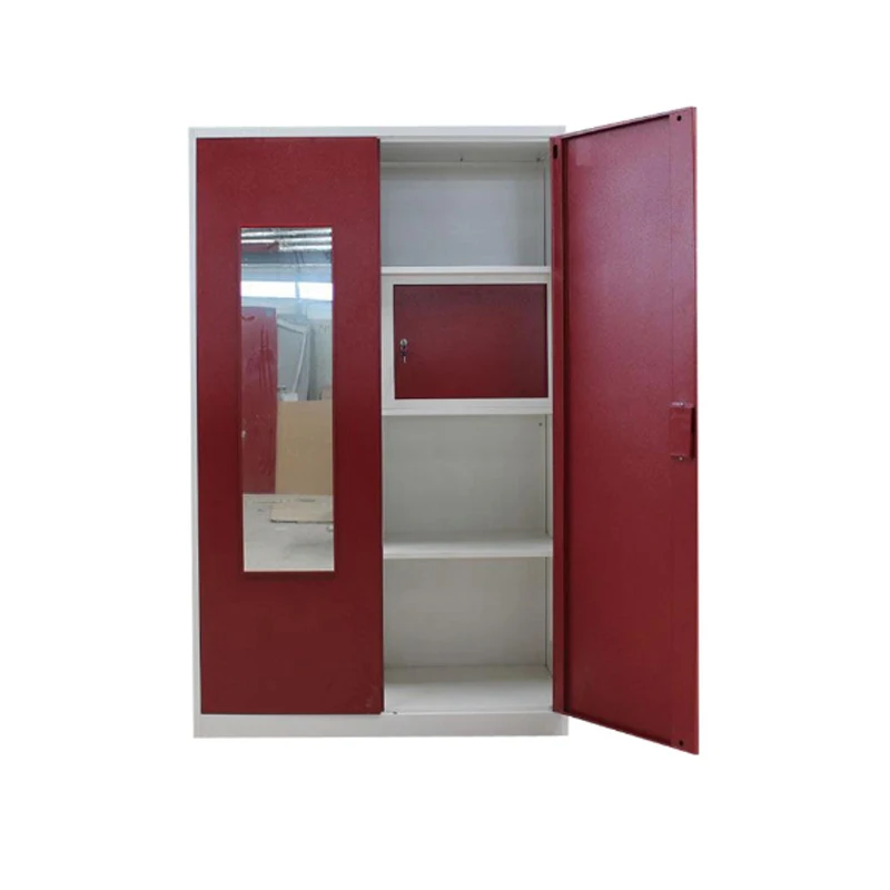 
Bedroom furniture clothes storage metal wardrobe cabinet, steel steel wardrobe 