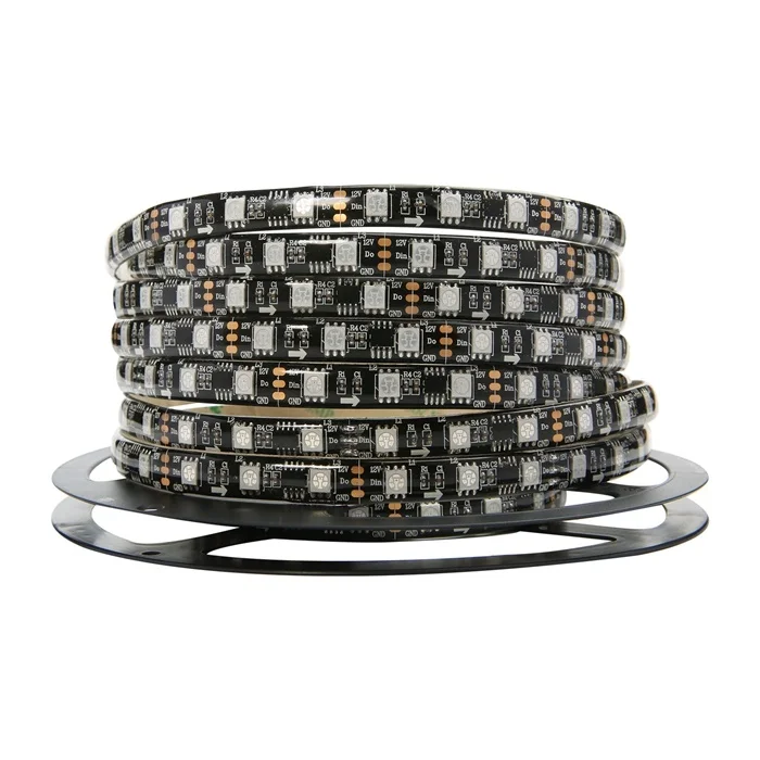 Glue Waterproof Black 2811 60led/m Digital Strips 12V 1IC Control 3LED 5050RGB 300LED 2811 Black Addressable LED Strips IP65
