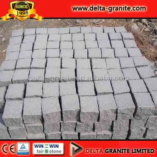 Black natural cube stone for roadway