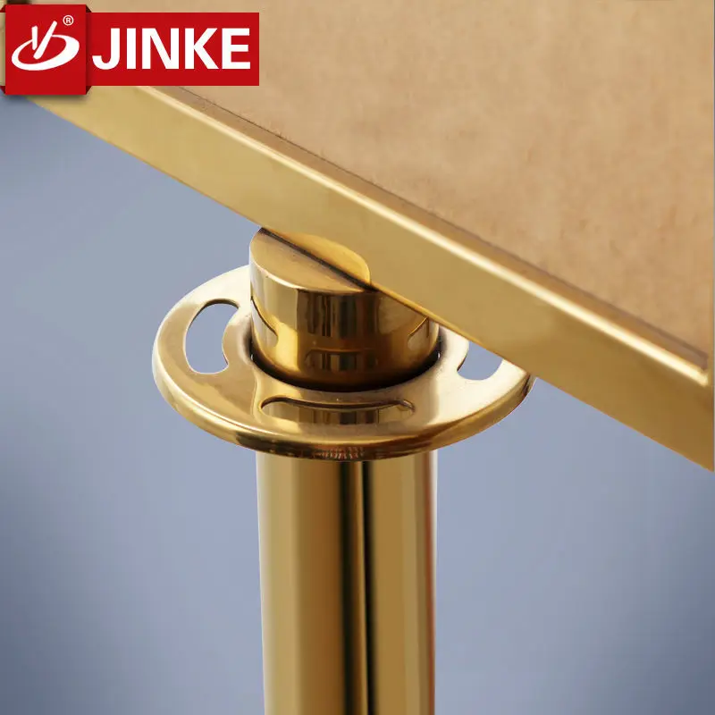 Queue Post Advertising Sign Holder Stand with Titanium Golden Finish/ Menu Display Pillar