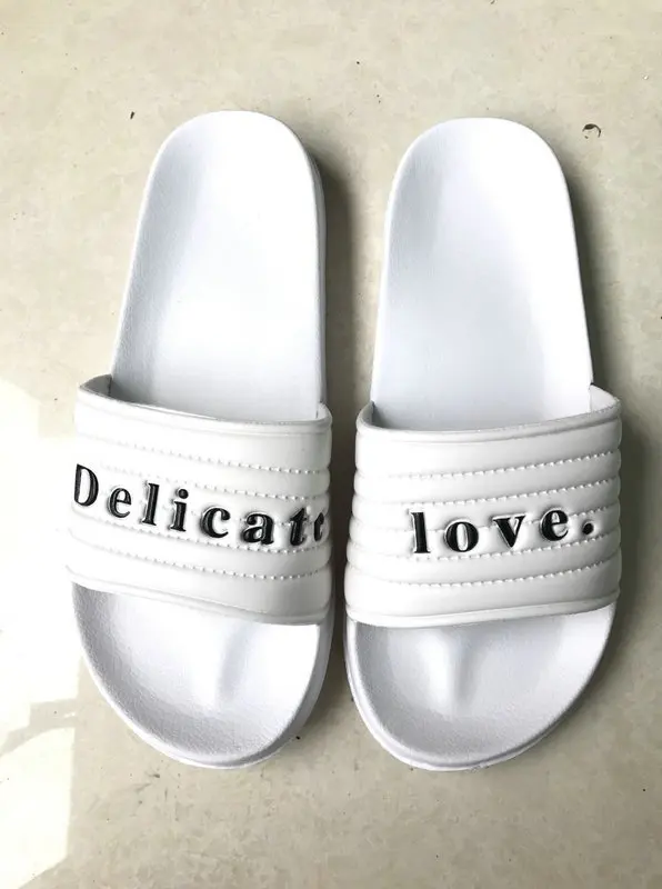 
new pure white color high quality pu men slider slippers 