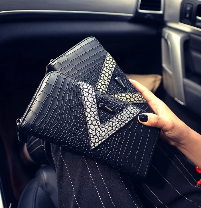 2021 Ladies Fashion Crocodile Print PU Leather Zipper Around Wallet Girls Leopard Purse Wholesale For All Season