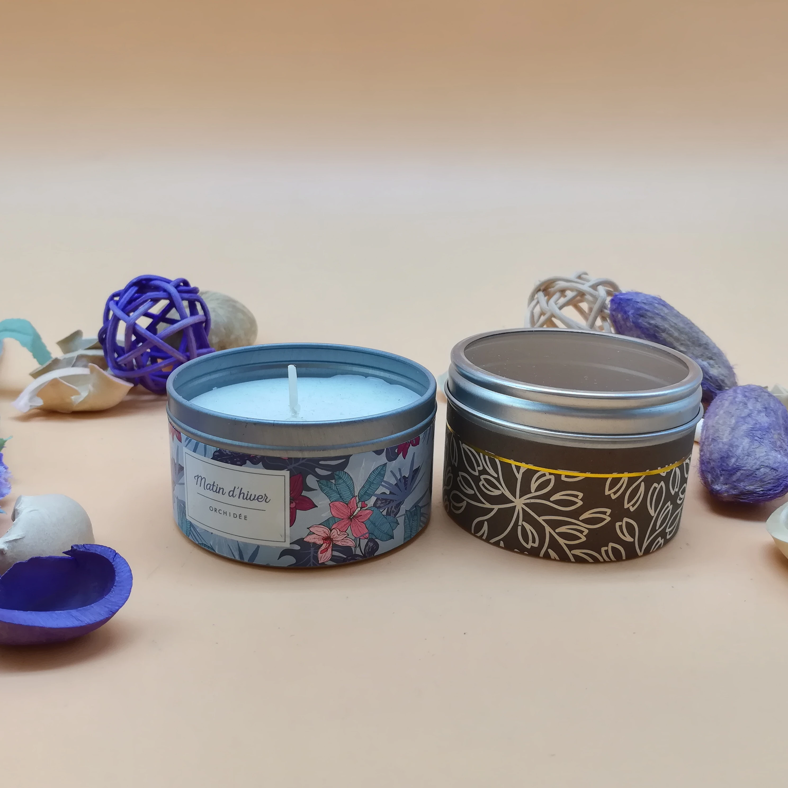 Scented Candles  Natural Soy Wax Portable Travel Tins Candle Essential Oils