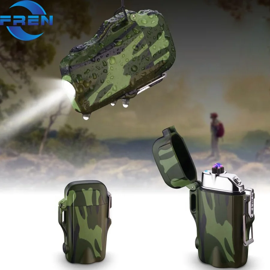 LED Flashlight Water Resistant USB Charging Electric Arc Lighter Waterproof