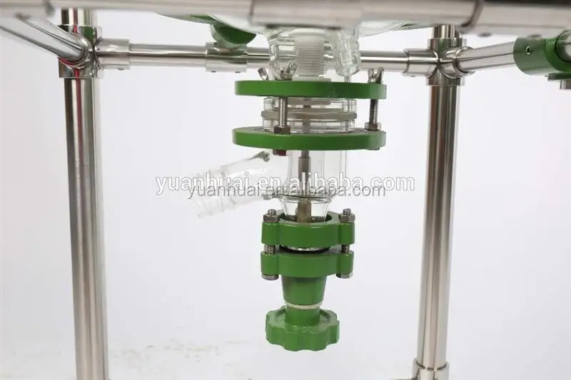 Two layer double glass lined chemical reactor with condenser