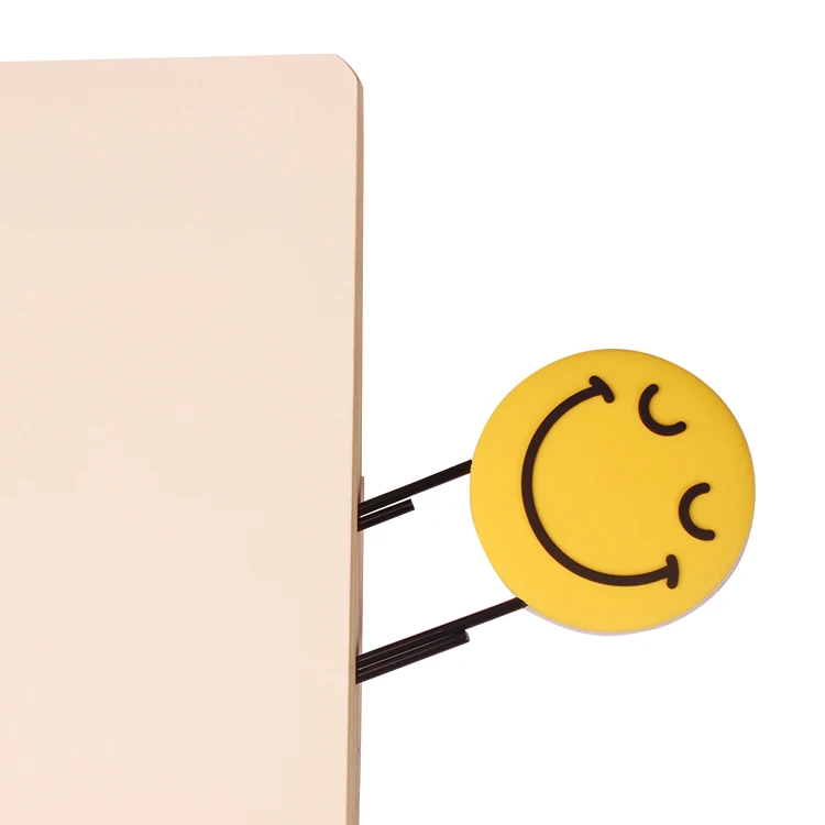 Smile face paper clip custom soft pvc paper clip