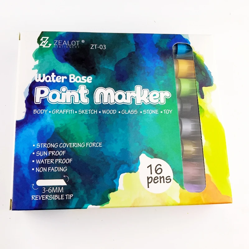 
16 colors Acrylic Pen Heat Transfer Printing Good Quality Dry Erasable Marker Pen Disapear Refill Erasable Pen Metal Ball Gift 