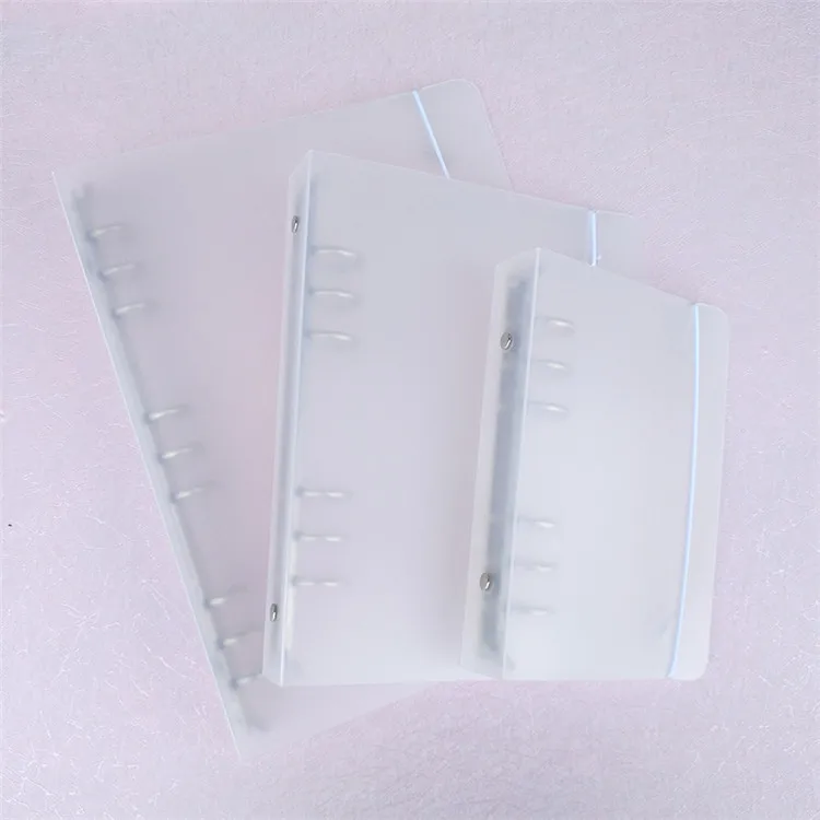 PP plastic A4/A5/A6/A7 / 6 round hole ring binder with elastic bands custom file folder for planner notebook cover folder